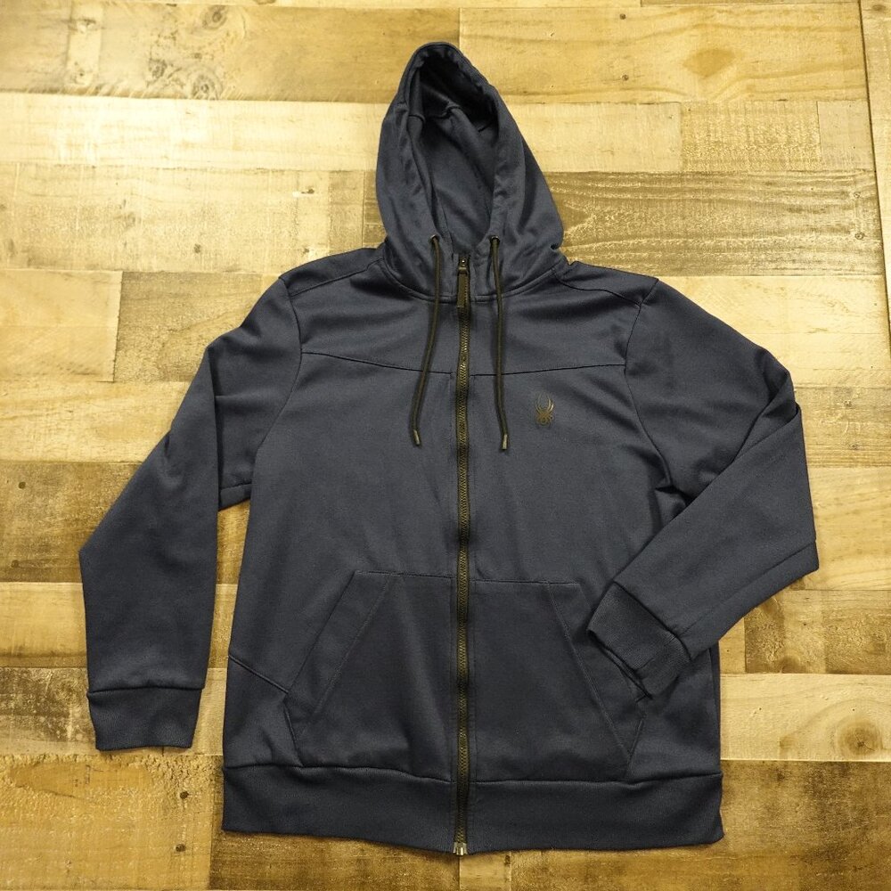 Spyder Active ProWEB‎ Full-Zip Hoodie Men’s Size Large Navy Blue